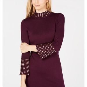 Calvin Klein Studded Sleeve Sweater Dress